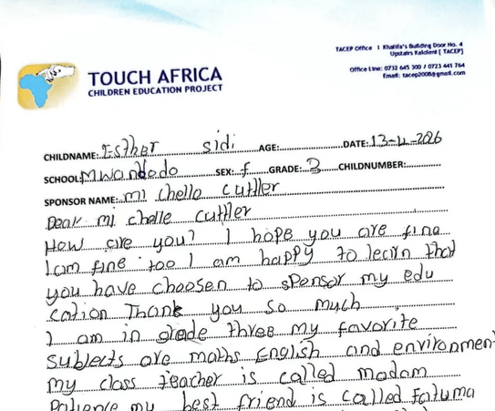 Dear Michelle: a letter from grade&nbsp;three